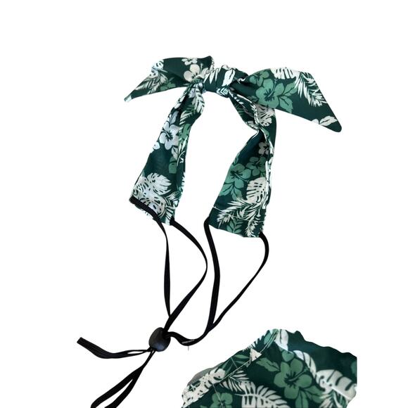 Play day Dog Sundress Floral Hair Bow Colorful Size Medium Green 2 Pc NWT - Picture 9 of 9